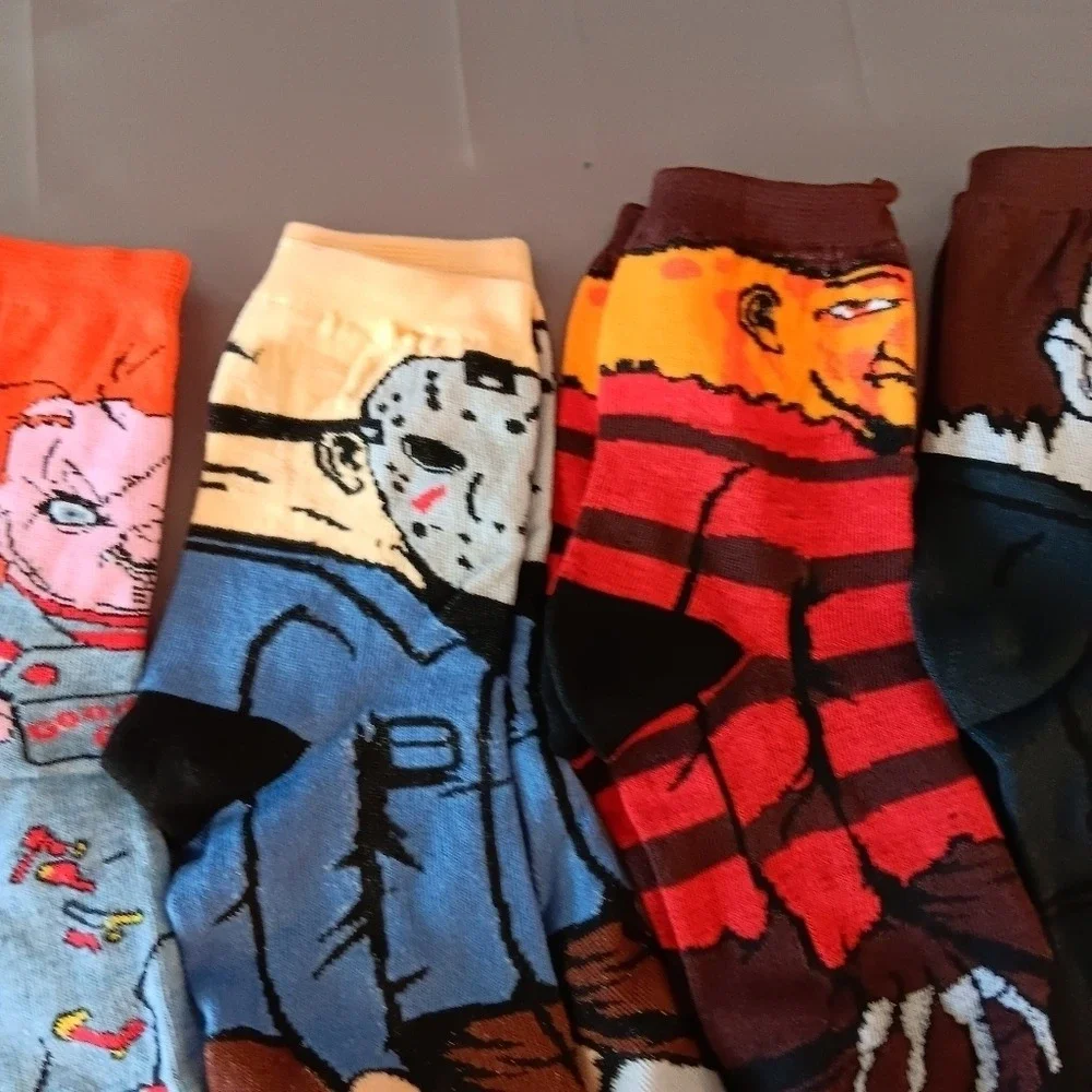 NWT Halloween Horror Movie Character Socks 5 Pairs Iconic Antagonistic Stars 5-9